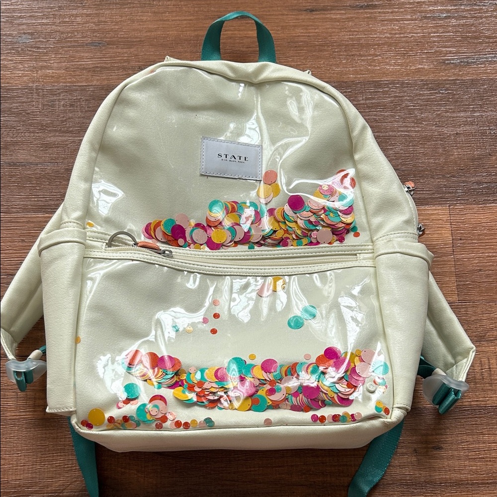 STATE Cream Backpack with Multicolor Confetti
